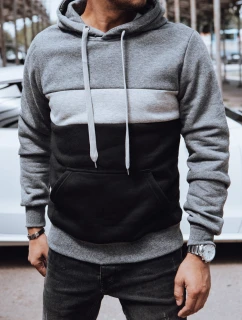 Pánská mikina s kapucí tmavě šedá model 21979596 - Dstreet