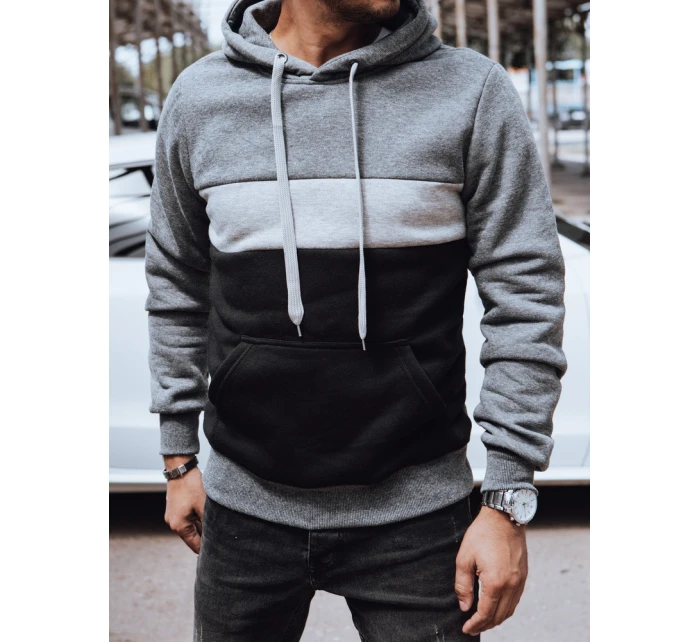 Pánská mikina s kapucí tmavě šedá model 21979596 - Dstreet