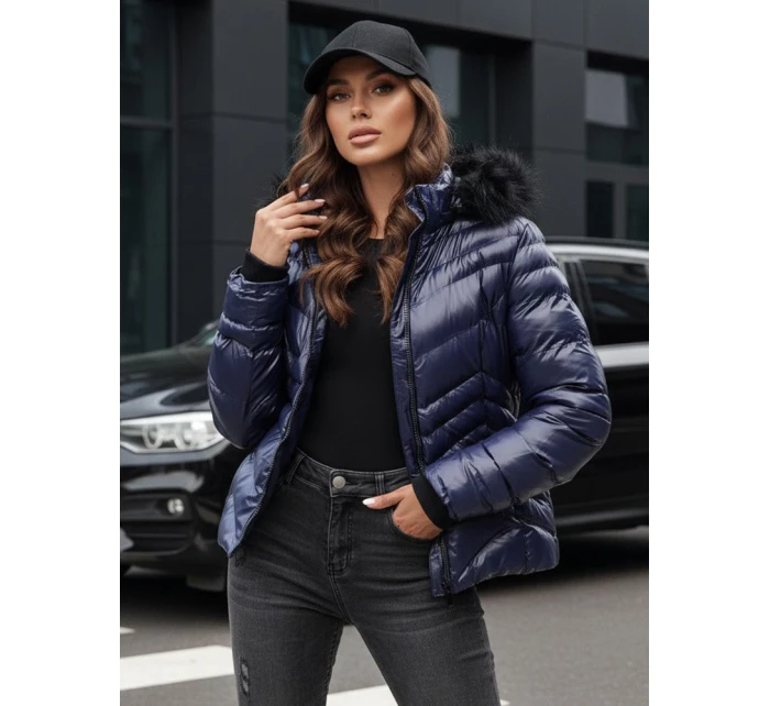 Dámská zimní bunda s kapucí navy blue Dstreet model 21979651 - FashionStreet