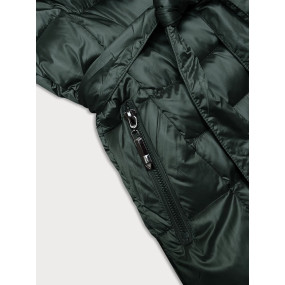 Tmavozelená dámska zimná bunda s opaskom S'west (B8195-10)