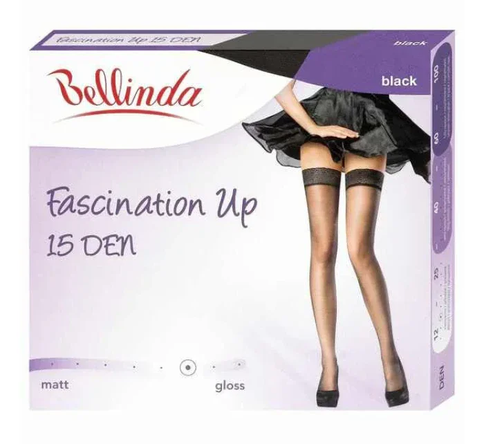 Samodržící punčochy model 15435571 UP 15 DEN  černá - Bellinda