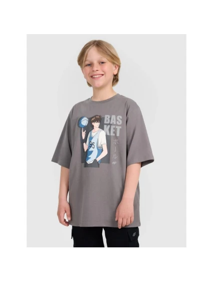 Chlapčenské tričko oversize s potlačou 4F 4FJRAW25TTSHM3062-24S Chlapčenské tričko oversize s potlačou 4F 4FJRAW25TTSHM3062-24S