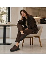 Dámske kožené športové poltopánky na platforme, hnedé, Filippo DP6119 Dámske kožené športové poltopánky na platforme, hnedé, Filippo DP6119