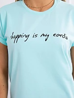 Blúzka Nakupovanie je moja kardio mätová+čierna