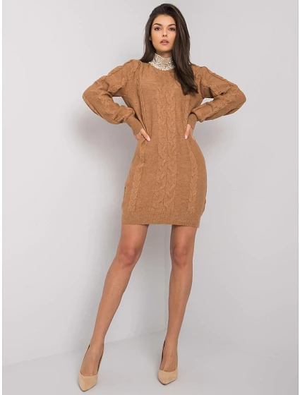 Šaty LC SK model 20595546 velbloudí - FPrice Šaty LC SK model 20595546 velbloudí - FPrice