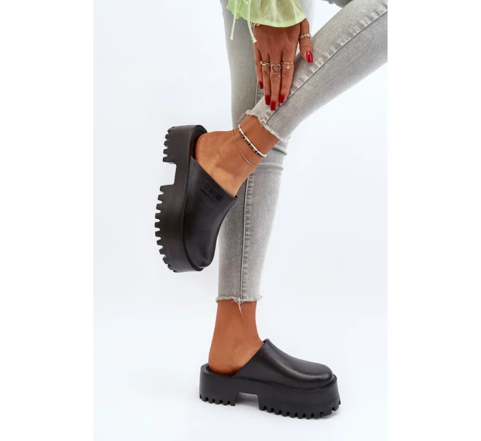 Dámske papuče s pevnou podrážkou Big Star Black Dámske papuče s pevnou podrážkou Big Star Black