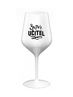 SUPER TEACHER - biely nerozbitný pohár na víno 470 ml