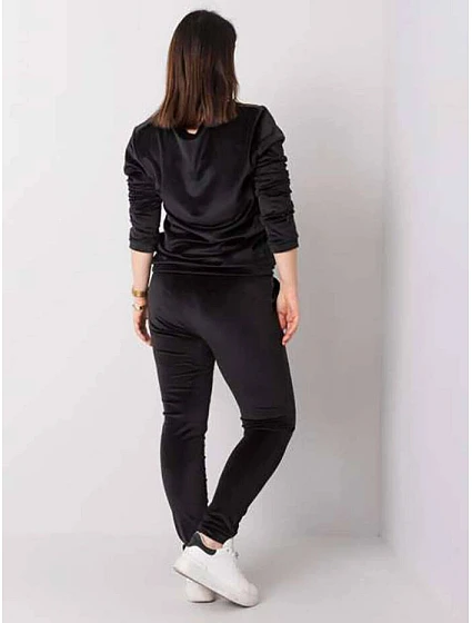 Černá dámská velurová plus size souprava model 19578869 - Factory Price