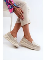 Dámské Semišové Mokasíny Světle Béžové model 21662058 - EVENTO