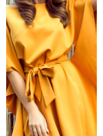 Dámske šaty so zaväzovaním v páse Numoco SOFIA - žlté