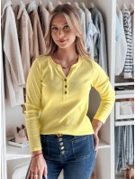 Dámské tričko s dlouhým rukávem žluté Dstreet model 21985678 - FashionStreet