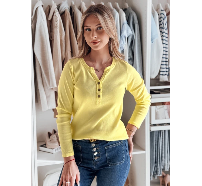 Dámské tričko s dlouhým rukávem žluté Dstreet model 21985678 - FashionStreet