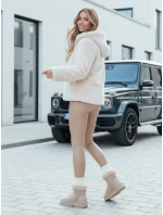 Dámský krátký kabát béžový Dstreet model 21990811 - FashionStreet