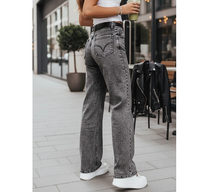 Dámske široké čierne džínsy FashionStreet UY2747