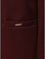 Płaszcz damski klasyczny bordowy model 22580884 - FashionStreet Płaszcz damski klasyczny bordowy model 22580884 - FashionStreet