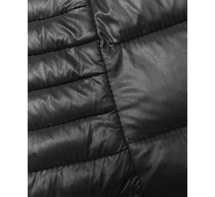 Čierna prešívaná vesta s kapucňou (16M9113-392)