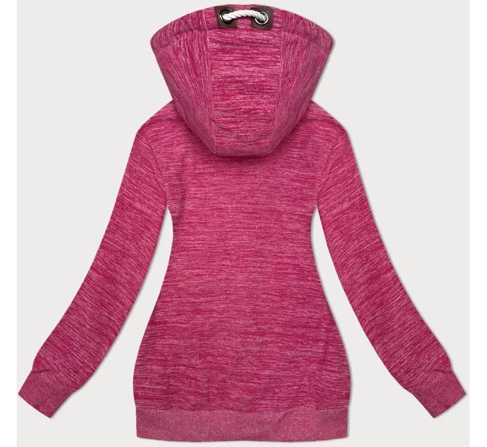 Ružová melanžová fleecová mikina na zips (2310)