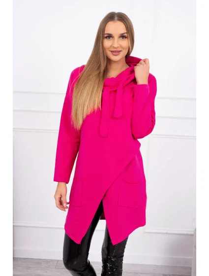 Oversize fuchsiová tunika s obálkovou prednou časťou