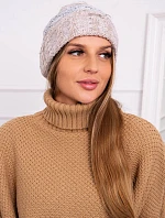Pola fleecová čiapka K267 sivá + béžová