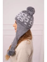 Dámská klapka na uši tmavě šedá model 20536191 - K-Fashion Dámská klapka na uši tmavě šedá model 20536191 - K-Fashion