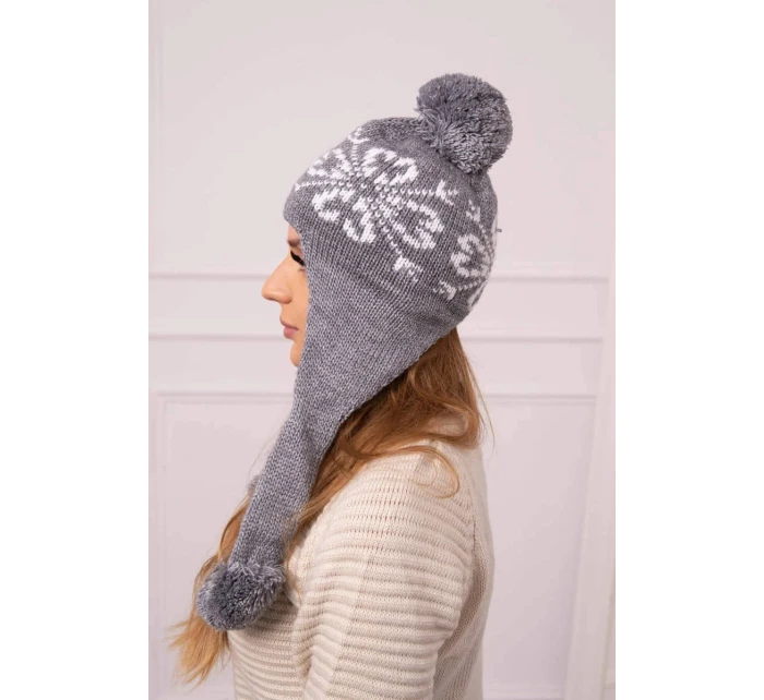 Dámská klapka na uši tmavě šedá model 20536191 - K-Fashion Dámská klapka na uši tmavě šedá model 20536191 - K-Fashion