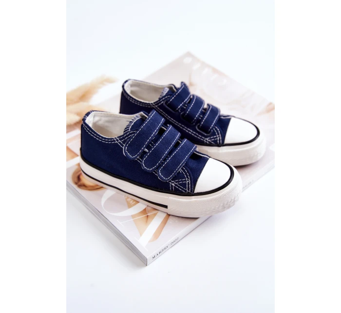 Dziecięce Trampki Na Rzepy Granatowe Bernie