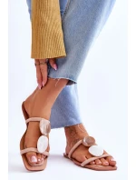 Zamszowe Klapki Z Ozdobami Nude Victoria Zamszowe Klapki Z Ozdobami Nude Victoria