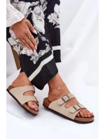 Dámské Zamszové Klapky S Přezkami Big Star model 21692074 Béžové - Big Star Shoes Dámské Zamszové Klapky S Přezkami Big Star model 21692074 Béžové - Big Star Shoes