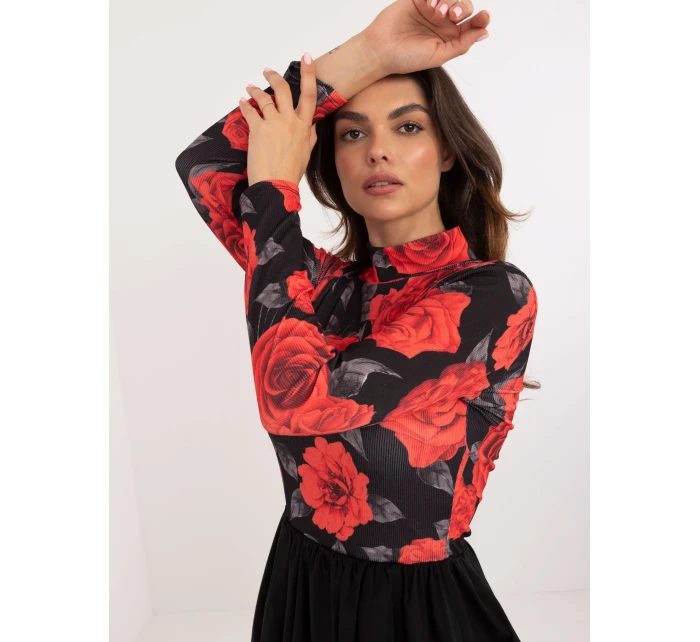 Šaty DHJ SK 19959.35 čierno-červené Šaty DHJ SK 19959.35 čierno-červené