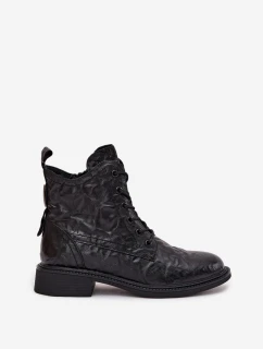 Dámske čižmy Artiker - zateplené z prírodnej kože, čierne