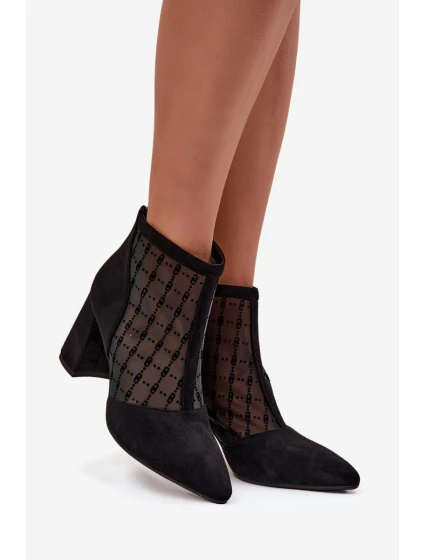 Dámske čižmy D&A na kolíku - čierne Dámske čižmy D&A na kolíku - čierne