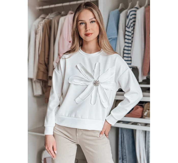 Dámská oversize halenka s květinou ecru Dstreet model 21986562 - FashionStreet