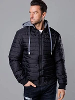 Pánska bunda bomber s kapucňou čierna (8M985-392)