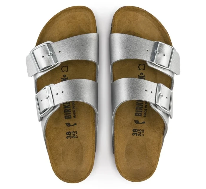 Dámské stříbrné žabky Arizona Silver regular wide model 20693630 - Birkenstock Dámské stříbrné žabky Arizona Silver regular wide model 20693630 - Birkenstock