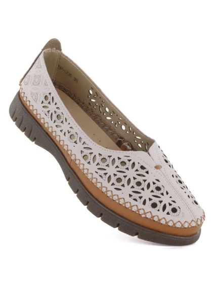 Dámská kožená prolamovaná šedá polobotka Sergio model 22021861 - LEONE