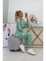 Sada s potlačou pištole tmavo mätová