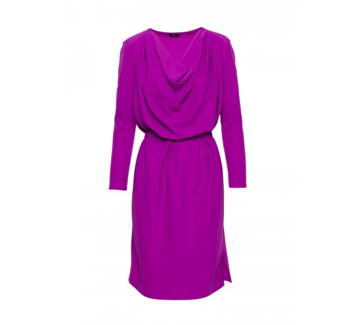 S428 Šaty s výstrihom - levanduľové