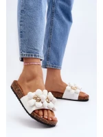 Dámské pantofle s ozdobami, bílá Bunlia Dámské pantofle s ozdobami, bílá Bunlia