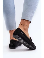 Dámske mokasíny z eko semišu Black Amrutia Dámske mokasíny z eko semišu Black Amrutia