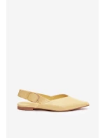 Dámske lakované baleríny s prackou Rinalle - žlté