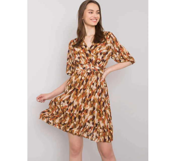 Dámske šaty DHJ SK 11332.67P Brown mix farieb - FPrice