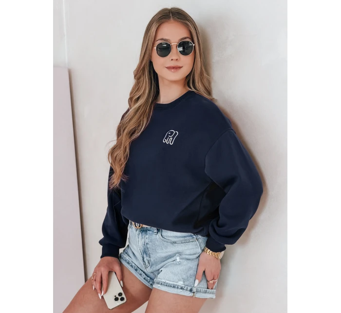 Dámská oversize mikina s výšivkou navy blue Dstreet model 21988101 - FashionStreet