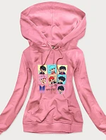 Ružová dámska športová mikina s potlačou (N7283)