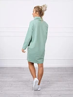 Šaty s kravatou tmavo mätové