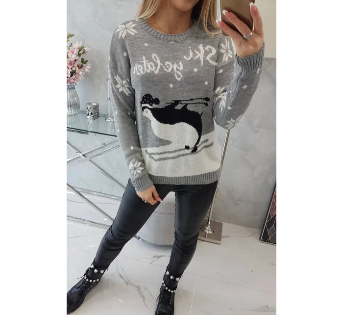 Svetr s vánočním motivem šedý Svetr s vánočním motivem šedý