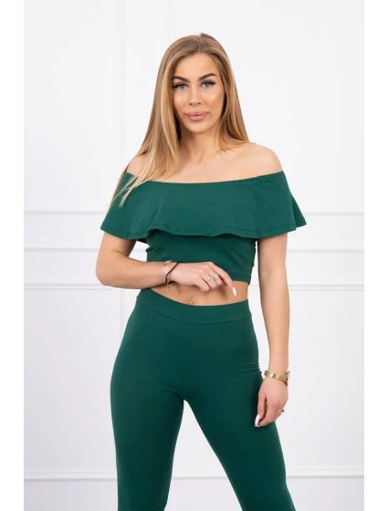 Sada s volánom tmavo zelená