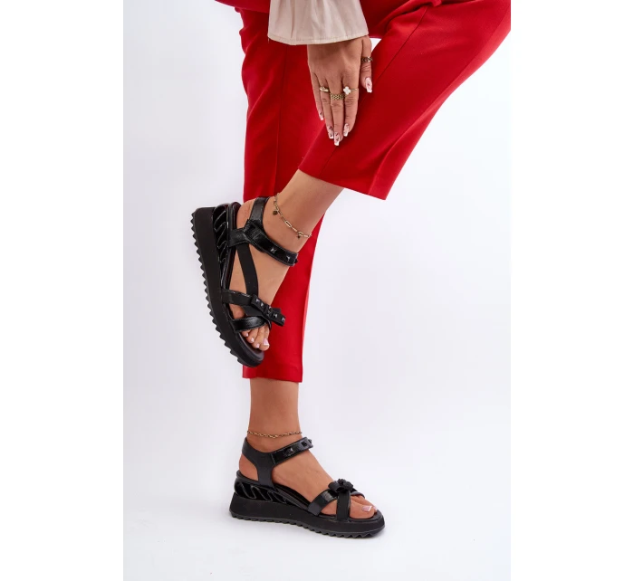 Sandały Damskie Z Kokardką D&A CR956 Czarne