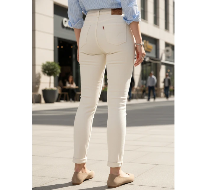 Jeansy damskie skinny z wysokim stanem ecru model 22016710 - FashionStreet