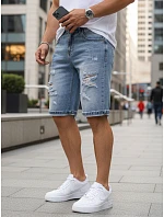 Pánske džínsové šortky s dierami modré FashionStreet SX2574