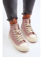 Trampki Damskie Wysokie Big Star NN274277 Różowe Trampki Damskie Wysokie Big Star NN274277 Różowe